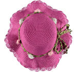 Kız Çocuk Hasır Fötr Şapka Şık Tasarım Çiçekli Model 4/8 yaş