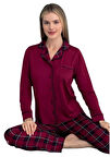 Marcella Notte Uzun Kol Düğmeli Kadın Pijama Takımı Ev Giyim Hediyelik