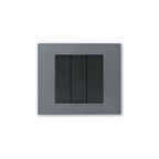 Ovivo Grano Metalik Üçlü Anahtar Siyah + Füme Çerçeve