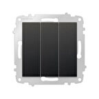 9 Adet Ovivo Grano Siyah Üçlü Anahtar Çerçevesiz