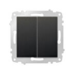 15 Adet Ovivo Grano Siyah Komütatör İkili Anahtar Çerçevesiz