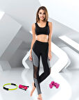 Derya Kurşun Transparan Sporcu Kadın Tayt 0546