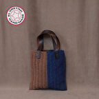Uretti - Volkan 4975 8338 El Yapımı Kahverengi - Lacivert Renk Kağıt İp El Çantası