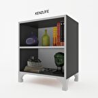 Kenzlife kitaplık tuğçe 048*060*020 gri ayaklı mutfak dolabı banyo ofis ayakkabılık kiler