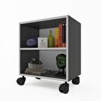 Kenzlife kitaplık beril 068*040*020 gri tekerlekli mutfak dolabı banyo ofis ayakkabılık kiler