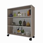 Kenzlife kitaplık beril 108*090*020 crd tekerlekli mutfak dolabı banyo ofis ayakkabılık kiler