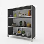 Kenzlife kitaplık tuğçe 108*090*020 gri ayaklı mutfak dolabı banyo ofis ayakkabılık kiler