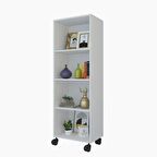 Kenzlife kitaplık beril 128*060*020 byz tekerlekli mutfak dolabı banyo ofis ayakkabılık kiler