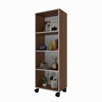 Kenzlife kitaplık beril 148*040*020 cvz tekerlekli mutfak dolabı banyo ofis ayakkabılık kiler