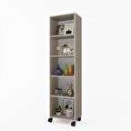 Kenzlife kitaplık beril 168*030*020 crd tekerlekli mutfak dolabı banyo ofis ayakkabılık kiler