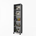 Kenzlife kitaplık beril 168*030*020 gri tekerlekli mutfak dolabı banyo ofis ayakkabılık kiler