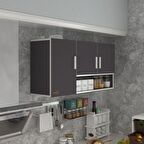 Kenzlife hazır mutfak mirandus32 gri 060*120*32 mutfak banyo dolabı kapaklı raflı