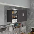 Kenzlife hazır mutfak castus22 gri 060*120*22 mutfak banyo dolabı kapaklı raflı