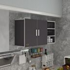 Kenzlife hazır mutfak fulvus22 gri 060*120*22 mutfak banyo dolabı kapaklı raflı