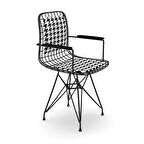 Knsz kafes tel sandalyesi 1 li mazlum syhkono kolçaklı sırt minderli ofis cafe bahçe mutfak