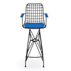 Knsz kafes tel bar sandalyesi 1 li zengin syhmvi kolçaklı 75 cm oturma yüksekliği ofis cafe bahçe mutfak