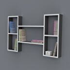 Kenzlife kitaplık gülsu 060*100*20 gri duvar rafı 