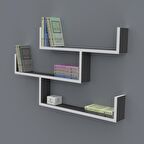 Kenzlife kitaplık gülin 055*080*20 gri duvar rafı 