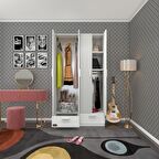 Kenzlife gardırop 4 kapılı 2 çekmeceli biberiye 182*100*42 byz kapaklı gardolap dolap