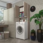 Kenzlife çamaşır makinesi dolabı veronika crd 180*066*20 banyo çift kapaklı arkalıksız