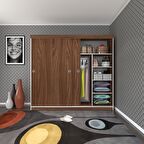 Kenzlife gardırop sürgülü kapaklı kapılı 200 papatya cvz gardolap dolap