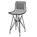 Knsz ufak boy tel bar sandalyesi 1 li uslu syhtalen sırt minderli 55 cm oturma yüksekliği mutfak bahçe cafe ofis