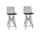 Knsz orta boy tel bar sandalyesi 2 li mağrur syhsyh 65 cm oturma yüksekliği mutfak bahçe cafe ofis