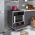 Kenzlife ocak dolabı şehrazat gri 85*70*60 XLARGE kapaklı hazır mutfak ankastre gömme ocak için