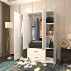 Kenzlife gardırop 4 kapılı 2 çekmeceli deligül 180*160*52 byz XLARGE kapaklı gardolap dolap