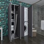 Kenzlife çamaşır-kurutma makinesi dolabı kapaklı yaromira gri 180*120*60 banyo arkalıksız