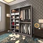 Kenzlife giysi dolabı fikret 180*180*45 gri gardırop