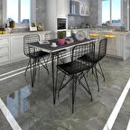 Knsz masa sandalye takımı hem75mazlum grisyh 130*070 4 sandalye syhsyh