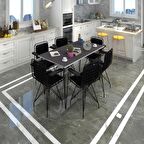 Knsz masa sandalye takımı hem75mazlum grisyh 130*090 klçsm 6 sandalye syhsyh kolçaklı sırt minderli