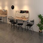 Knsz masa sandalye takımı hem75mazlum crdsyh 140*040 klç 4 sandalye syhsyh kolçaklı