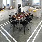 Knsz masa sandalye takımı hem75mazlum cvzsyh 130*070 klç 6 sandalye syhsyh kolçaklı