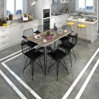 Knsz masa sandalye takımı hem75mazlum crdsyh 130*070 klç 6 sandalye syhsyh kolçaklı