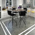 Knsz masa sandalye takımı hem105zengin crdsyh 130*070 4 sandalye syhsyh kolçaklı sırt minderli