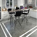 Knsz masa sandalye takımı hem105zengin crdsyh 140*040 4 sandalye syhsyh kolçaklı sırt minderli