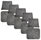 Knsz minder seti 5 li mazlum gri işlemeli kumaş oturma ve sırt tel sandalyesi minderi bir arada