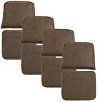 Knsz minder seti 4 lü mazlum kahve penye kumaş oturma ve sırt tel sandalyesi minderi bir arada