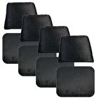 Knsz minder seti 4 lü mazlum siyah çizgili kumaş oturma ve sırt tel sandalyesi minderi bir arada