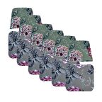 Knsz minder seti 6 lı mazlum yaprak gri kumaş oturma ve sırt tel sandalyesi minderi bir arada