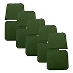 Knsz minder seti 5 li mazlum yşl suni deri oturma ve sırt tel sandalyesi minderi bir arada