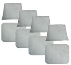 Knsz minder seti 4 lü zng&mğr&uslu beyaz kumaş tel bar sandalyesi oturma ve sırt minderi set