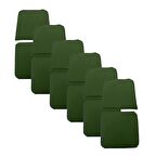 Knsz minder seti 6 lı zng&mğr&uslu yşl suni deri tel bar sandalyesi oturma ve sırt minderi set