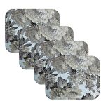 Knsz oturma minderi 4 lü artis&mutlu çiçek gri kumaş tel bar taburesi sandalyesi için