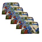 Knsz sırt minderi 5 li zng&mğr&uslu geometrik desen cırtlı tel bar sandalyesi sırtı için