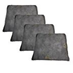 Knsz sırt minderi 4 lü mazlum gri işlemeli kumaş cırtlı tel sandalyesi sırtı için