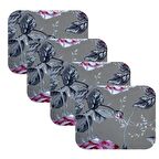 Knsz oturma minderi 4 lü artis&mutlu yaprak gri kumaş tel bar taburesi sandalyesi için