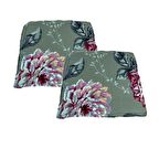 Knsz sırt minderi 2 li mazlum yaprak gri kumaş cırtlı tel sandalyesi sırtı için